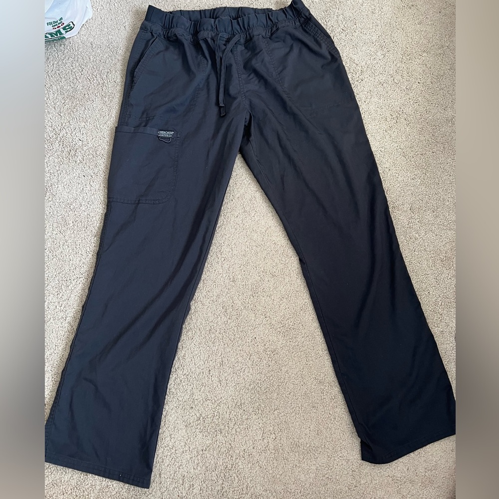 Womens charcoal/pewter Cherokee Workwear Revolution scrub pant -Mid rise tapered